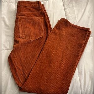 Orange corduroy pants